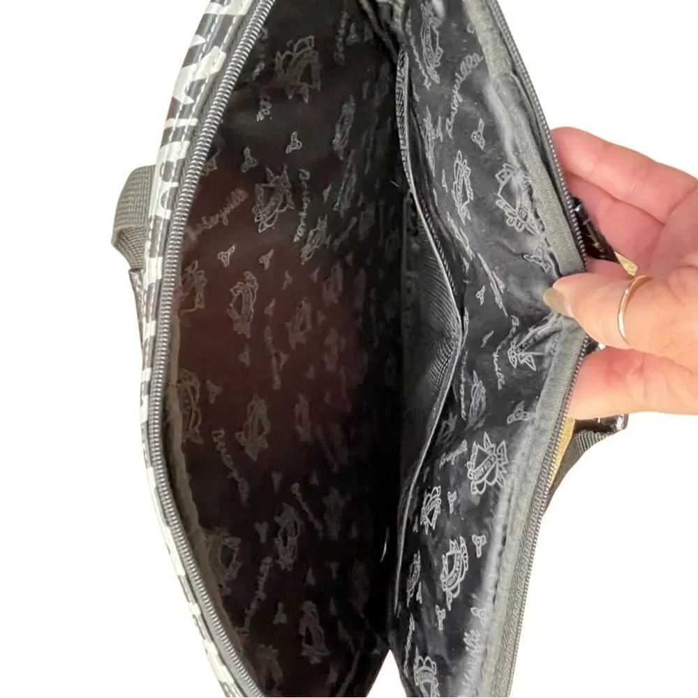 BETSEYVILLE BETSEY JOHNSON Metallic Silver & Black Leopard Padded Laptop Case
